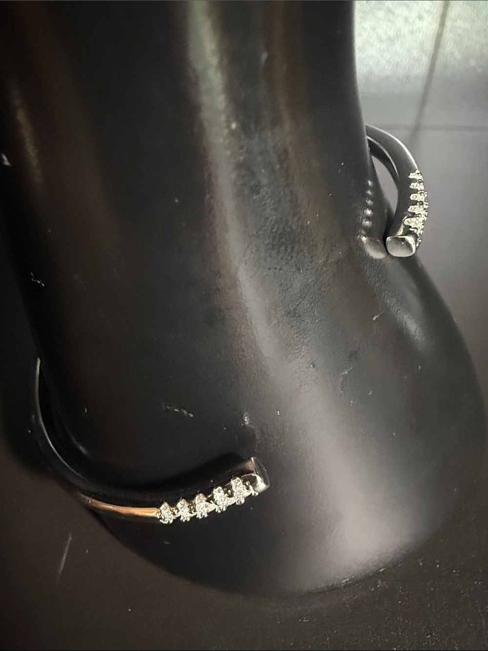Delicate Silver Crystal Open Cuff Bracelet